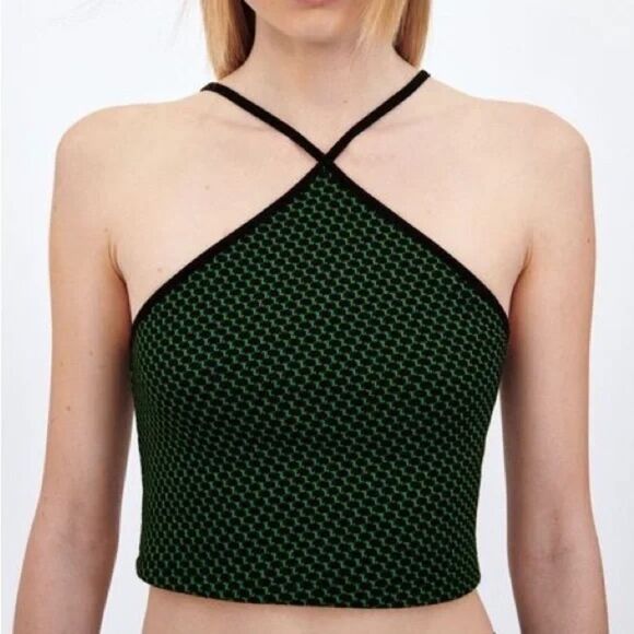 Zara Jacquard Print Halter Neck Top Mini Skirt Set - Picture 7 of 8